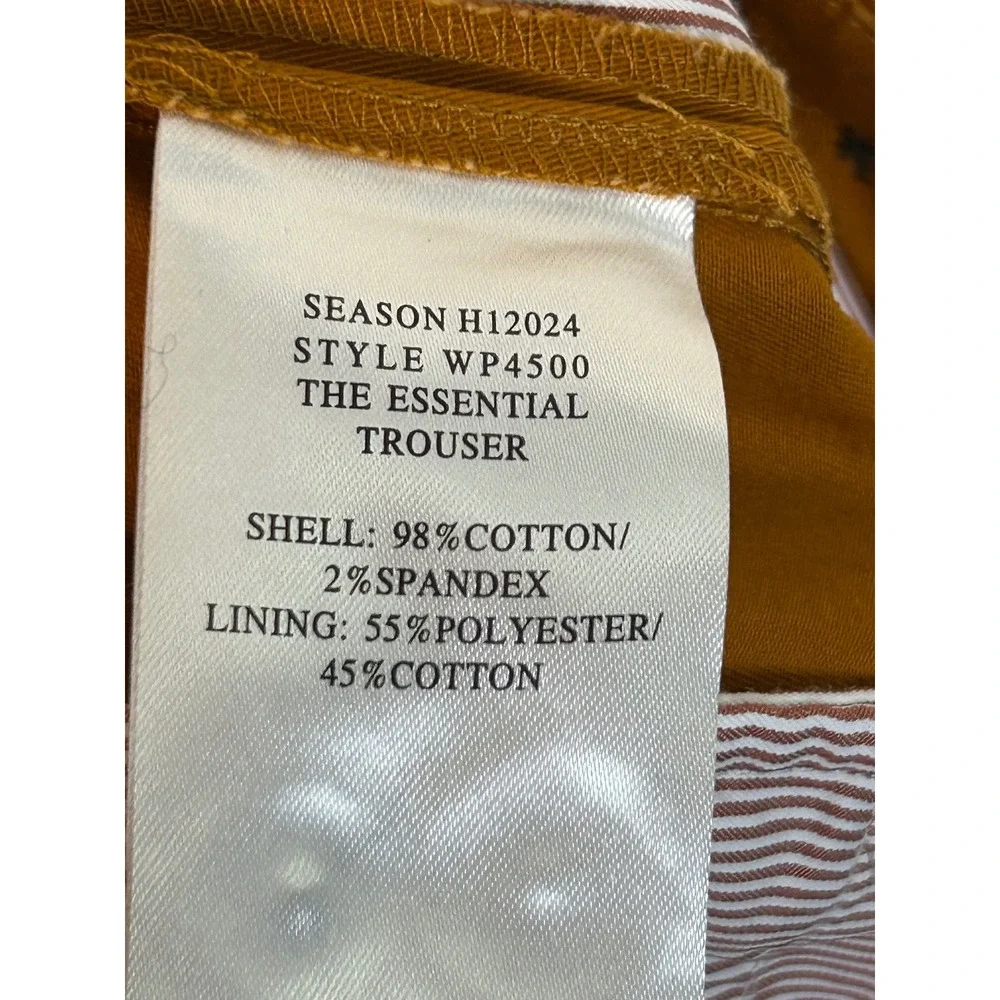 Wildfang The‎ Essential Trouser Burnt Orange Ochre Cotton Stretch Pants Size 4